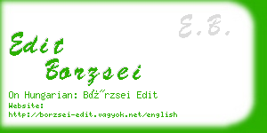 edit borzsei business card